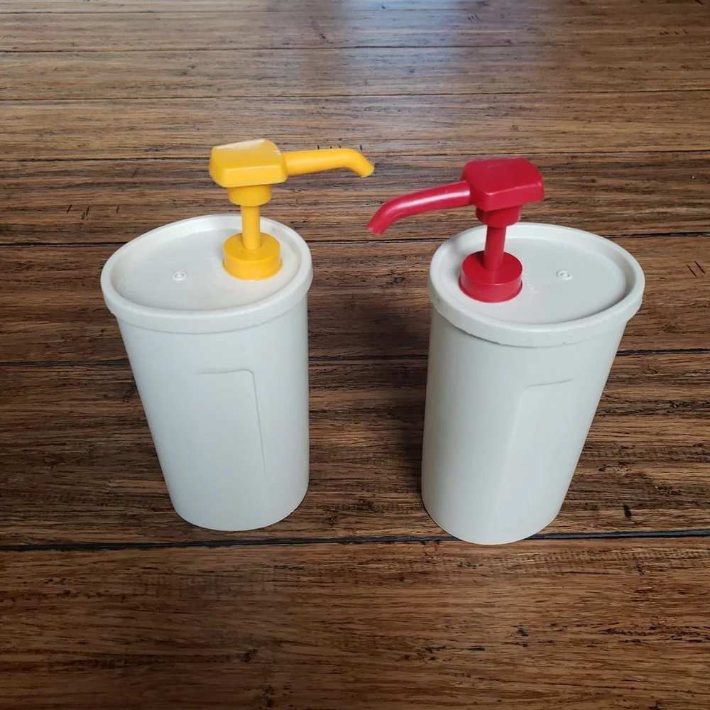 Tupperware Ketchup and Mustard Pump Containers